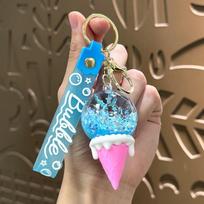 Luminous Ice Cream Acrylic Keychain Pendant - Creative Ornament Gift Single OPP Bag Packaging blue