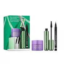 CLINIQUE_SET „Eye Essentials High Drama“ tušas blakstienoms 10 ml + akių kontūro pieštukas „Black“ 0,34 g + valomasis balzamas 15 ml