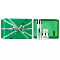 CLINIQUE_SET „Brightness Boosters Even Better Clinical“ serumas nuo pigmentacijos 30 ml + „Brightening Moisturizer“ šviesinantis ir drėkinantis kremas 15 ml + „All About Eyes“ kremas aplink akis 5 ml + kosmetinė