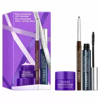 CLINIQUE_SET „Eye Essentials Soft Smolder“ rinkinys: tušas blakstienoms 6 ml + akių kontūro pieštukas 0,14 g + kremas po akimis 5 ml