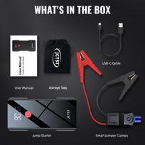 JCTST Car Jump Starter Power Bank 2000A Car Battery Charger 12V Auto Emergency Booster Starting Device Jump Start juoda/raudona