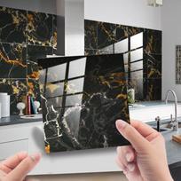 10 vnt. 10x10 cm plytelių lipdukai vandeniui atsparūs aliejui lipnūs virtuvės vonios sienų lipdukai Black Gold TS229 gray