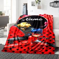 Customiz Name Personality Miraculous Blanket Soft &Warm Sofa Office Bed Travel Lunch Break Blanket, Gift Suitable All Seasons 80cmx120cm black
