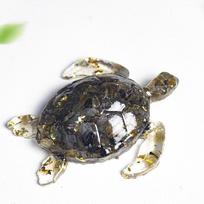 Handmade Resin Gemstone Turtle Decor Resin Art Collectible For Gifts And Office Desk Accessories BlackLong black