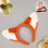 Lapės Ausų Lankelis Uodegos Rinkinys Suaugusiųjų Kostiumas Šventė Cosplay Gyvūno Festivalio Aksesuaras Oranžinis Baltas Ar Rūdas Wild Nick Hairband - Orange White white