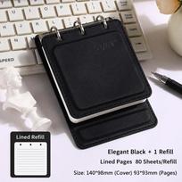 3-Ring Pocket Notebook A7 Binder Journal Portable Mini Journal  Office juoda