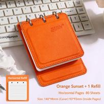 3-Ring Pocket Notebook A7 Binder Journal Portable Mini Journal  Office oranžinė