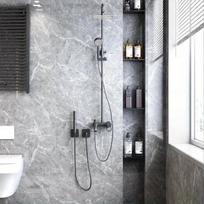 Marmuro rašto PVC tapetai, atsparūs vandeniui, lipnūs, lengvai nuimami ir klijuojami, lengvai valomi, kontaktinis popierius virtuvės ir vonios kambario dekoravimui 10Mx80CM gray