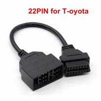 Best Quality 22 Pin To 16 Pin OBD2 Diagnostic Adapter Cable ForToyota Car Toyota 22pin to 16pin OBD To OBD2 Connect Cable gray