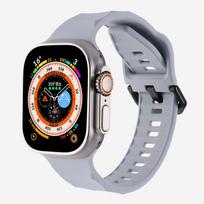 Soft Silicone Band for Apple Watch Ultra 3/2 49mm 46mm 45mm 44mm 42mm 40 41 mm Sport Wristband iWatch Series 11 10 9 8 7 5 SE 3 for Ultra 1-2-3 49mm gray