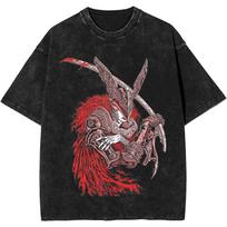 Elden Ring Radahn Festival Starscourge Radahn Double Sided Graphic Print Vintage Washed Oversized Game Streetwear TShirt M black