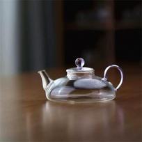 180ml Exquisite One Person Small Glass Teapot With Filter Hole Brewing Flower Puer Green Tea Pot Kung Fu Tea Set violetinė
