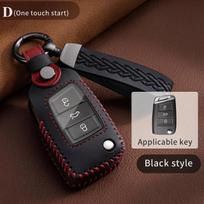 Leather Key Fob Case For Vw Volkswagen Tiguan L Touareg Teramont Tayron T-Roc Magotan B8 Phideon Cc  Key Cover Protector Shell gray
