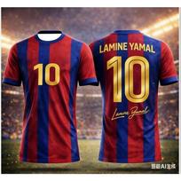 2026 Nauji Lamine Yamal 3D spausdinti futbolo gerbėjų marškinėliai Sportiniai marškinėliai Kvėpuojantys Greitai džiūstantys Vasaros lauko drabužiams L