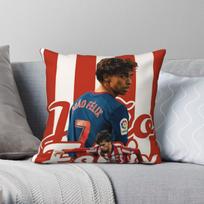 Joao Felix Square Pillowcase Polyester Linen Velvet Printed Zip Decor Pillow Case Home Cushion Cover 30X30CM red