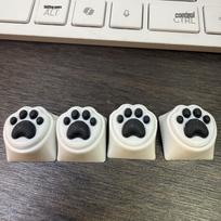 Silicone Cat Paw Keycaps: Soft, Cute Mechanical Keyboard Accessories gray