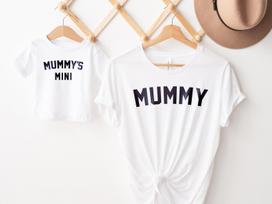 Mum and Daughter Shirts: Matching Personalised Tees (Unisex XS-6XL) 150 beige