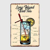 Long Island Ice Tea Recipe Metal Sign Cinema Kitchen Kitchen Decoration Poster Tin Sign Poster 20x30cm（7.8x11.8inch）