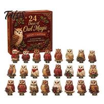 Holiday Countdown Calendar Christmas Village Advent Calendar, 24-Day Set with Collectible House Toys Ornament, 2D Acrylic Tabletop Decor, Gift raudona
