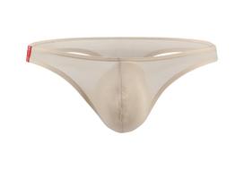 Men's U-Convex Ice Silk Low-Rise Trendy Thong E044 M Euro Size white