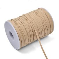Spalvingas elastinis gumos diržas drabužiams ir bagažui, 3-6 mm beige