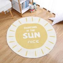 Apvalus kilimas Vaikų kambarys Kabantis krepšys Kėdė Grindų kilimėlis Animacinis filmukas Lovagalis Mielas mergaitės miegamojo kilimas diameter 80cm beige