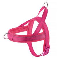 Adjustable Soft No Pull Dog Harness Durable Reflective Nylon Outdoor Walking Pet Vest Harness for Small Medium Dog Harnais Chien (Pink,M) rožinė