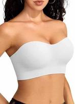 Vertvie liemenėlės be petnešėlių moterims Neslystančios Push-Up Belaidės X-Large balta