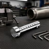 Motociklo duslintuvo tiuningas pertvara šerdis nerūdijančio plieno akustinis slopintuvas įdėklas 45CM Silencer - Silv