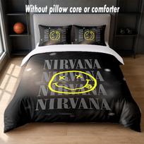 Nirvana Design Bed Bedding Set 1 Duvet Cover + 2 Pillowcases Soft Breathable Household Bed Linens 135cm*200cm gray