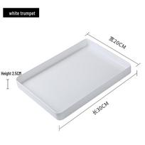 Rectangular White Plastic Melamine Tea Tray - Light Luxury Storage Tray for Cups white