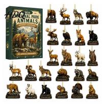 Christmas Advent Calendar Blind Box National Park Animal Arrival Calendar 24 Days Acrylic Figures Cute beige