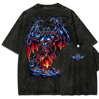 Yu-Gi-Oh Washed T-shirt 2026 New Model personality Clothes shirt Year round clothing Retro Fashion Vintage Loose gift high quality M black
