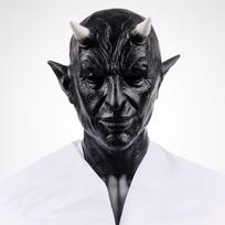 Cosplay Mefistofelio kaukė siaubo demono rago kaukė velnias žudikas latekso šalmas kaukių karnavalas Helovino vakarėlio kostiumų rekvizitai juoda
