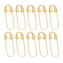 10Pcs Safety Pins for Clothes Golden Clothing Pins Heavy Duty Alloy Safety Pins for Clothes Sewing Craft Securing Thick Fabrics 10pcs beige