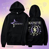 Katseye Graphic Hoodie Street Style Pullover Casual Sweatshirt 60810-2 S juoda