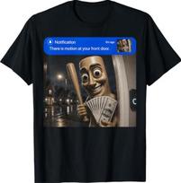 There is Motion At Your Front Door Tung Tung Tung Sahur Meme T-Shirt 140 gray