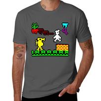 Manic Miner Scene Tshirt Minimalist Graphic Tee Shirt Tshirt L black
