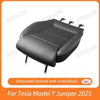 Naujam Tesla Model Y Juniper 2025+ Kojų atramos prailginimo sėdynės užvalkalas Atminties putų prailgintuvo pagalvėlė Automobilio interjero aksesuarai Nappa leather&Four Seasons gray