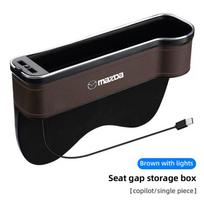 Car LED Lights Seat Gap Storage Box Cup Holder With USB Charging For Mazda 2 6 3 CX5 CX80 CX70 CX90 MX30 CX60 CX50 CX30 BT50 black