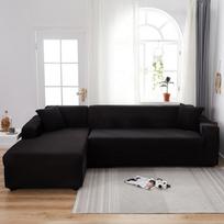 L formos sofa Reikia nusipirkti 2vnt sofos užvalkalus pilkus kampinius sofos užvalkalus gyvenamajam kambariui elastingos elastinės sofos užvalkalai, tamprūs užvalkalai Part B-B 145-185cm juoda