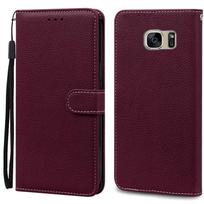 S7Edge dėklas Samsung Galaxy S7 dėklui Odinė piniginė Samsung S7 Edge dėklui Minkštas atlenkiamas dangtelis Samsung S7 S 7 Edge Fundas For Samsung S7 vyno raudonos spalvos