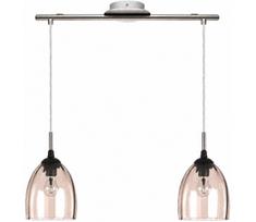 BRILAGI-LED Pakabinamas liustras ant laido RETRO GLASS 2xE27/60W/230V matinis chromas/rūkinė smėlinė