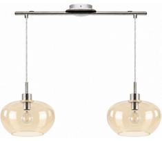 BRILAGI-LED Liustra ant laido RETRO GLASS 2xE27/60W/230V matinis chromas/dūminė smėlio spalva