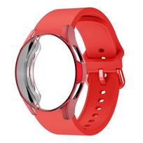 Dėklas+dirželis Samsung Galaxy Watch 4 classic 46mm 42mm 44mm 40mm išmaniajam laikrodžiui correa Ridge Sport Apyrankė Galaxy Watch 4 dirželis watch 4 classic 42mm red