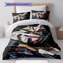 Gundam Cool Robot Style Bedding Set Anime Duvet Cover Polyester Soft Comforter Bedroom Set -QJY 135x200cm white