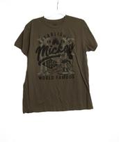 Vintage Disney Mickey Mouse L T-Shirt Olive Green Established 1928 Graphic Print XXL black