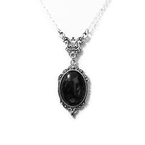Black Quartz Charm Choker Chain Gemstone-Pendant Necklace Jewelry Gift for Women juoda