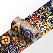Vintažinis bohemiškas mandalos sienos krašto lipdukas, atsparus vandeniui, lipnus, juosmens linijos grindjuostės lipdukas, namų dekoras 10cm*240cm*1pc gray