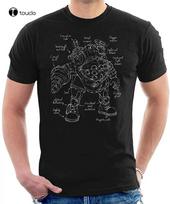 Bioshock Big Daddy Blueprint Unisexs Tshirt Anime Tshirts L white